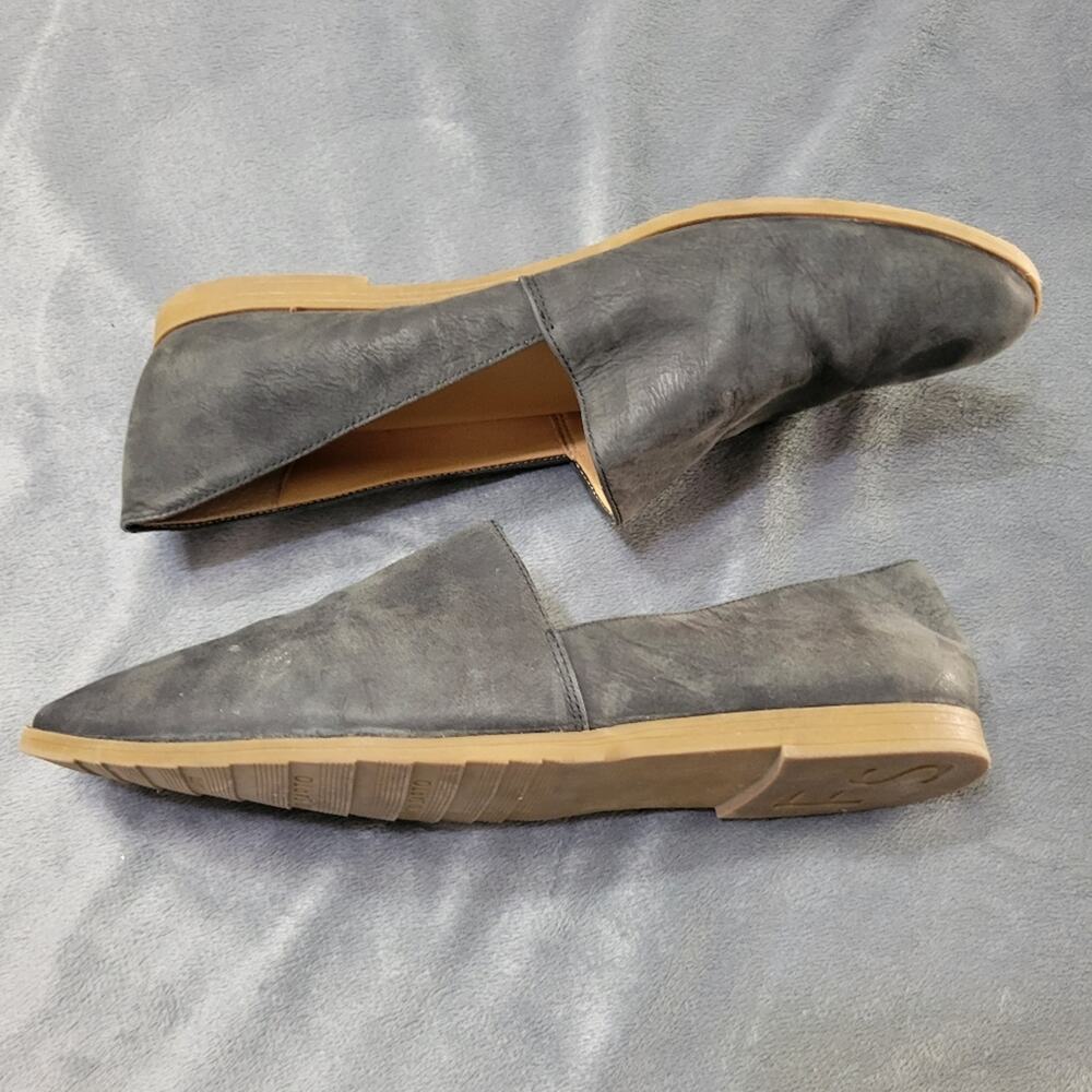 Frank Sarto Gray Suede Shoes Womens 9 Slip On‎ Leather Loafers Comfort Flats